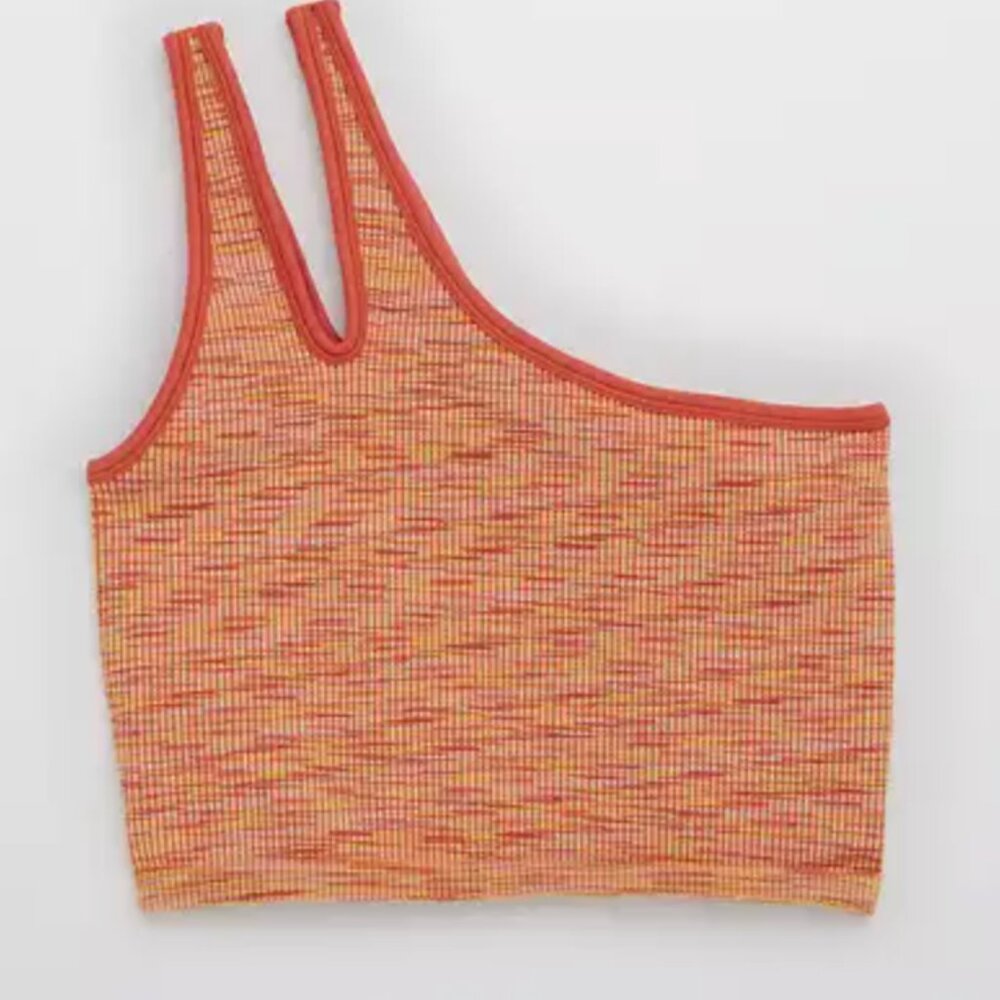Aerie Offline Orange Seamless One Shoulder Recharge Sports Bra Crop Top XXL Plus